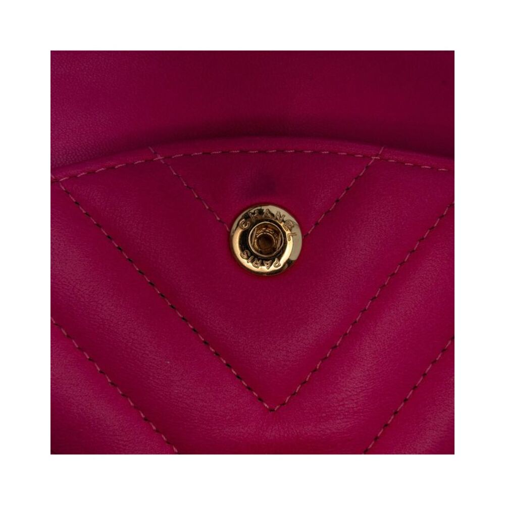 Pre Loved Chanel Chevron Quilted Classic Flap Bag Women Pink Shoulder Bags - Picture 7 of 8